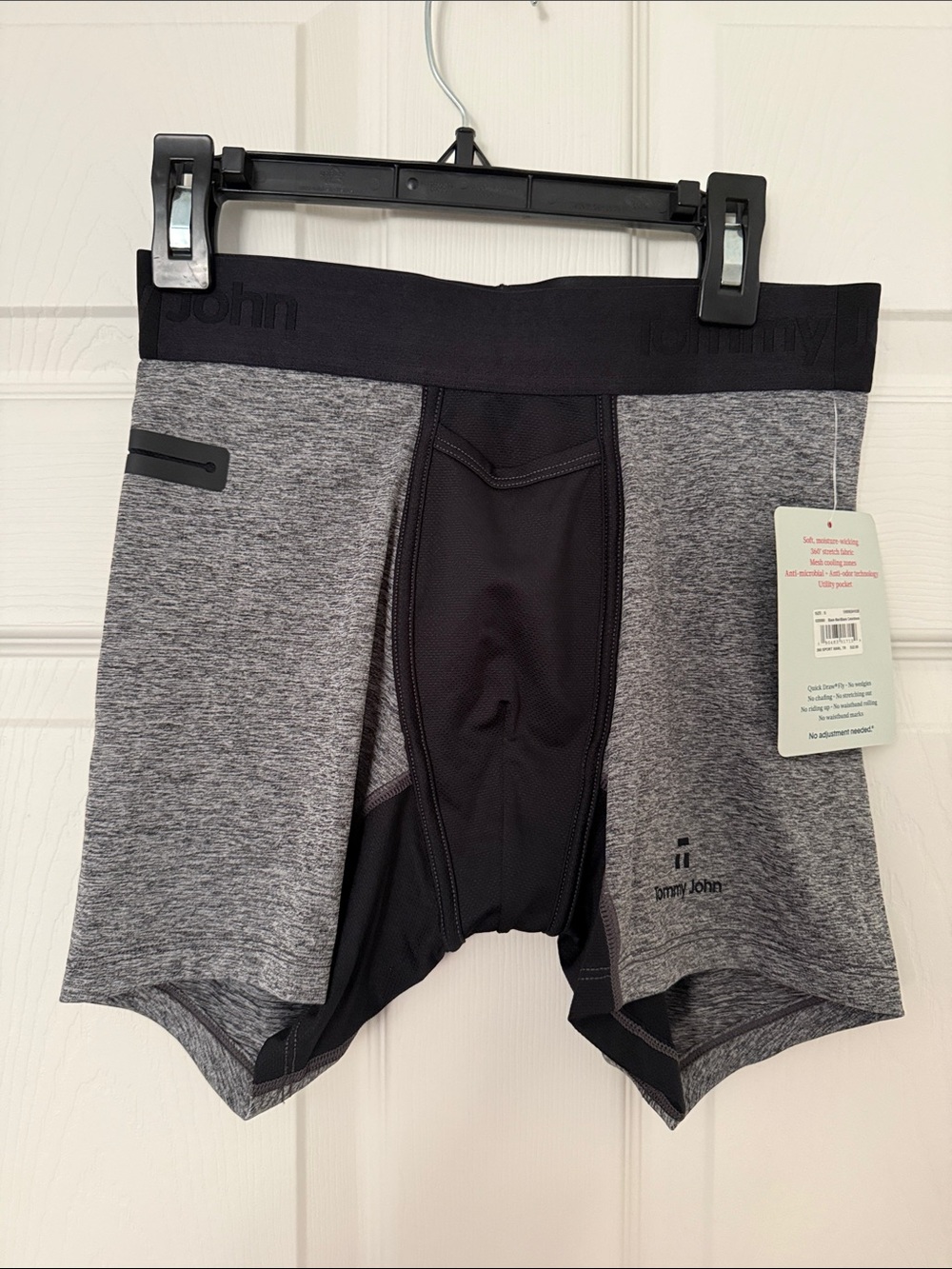 Tommy John Grey & Black Performance Boxer Briefs